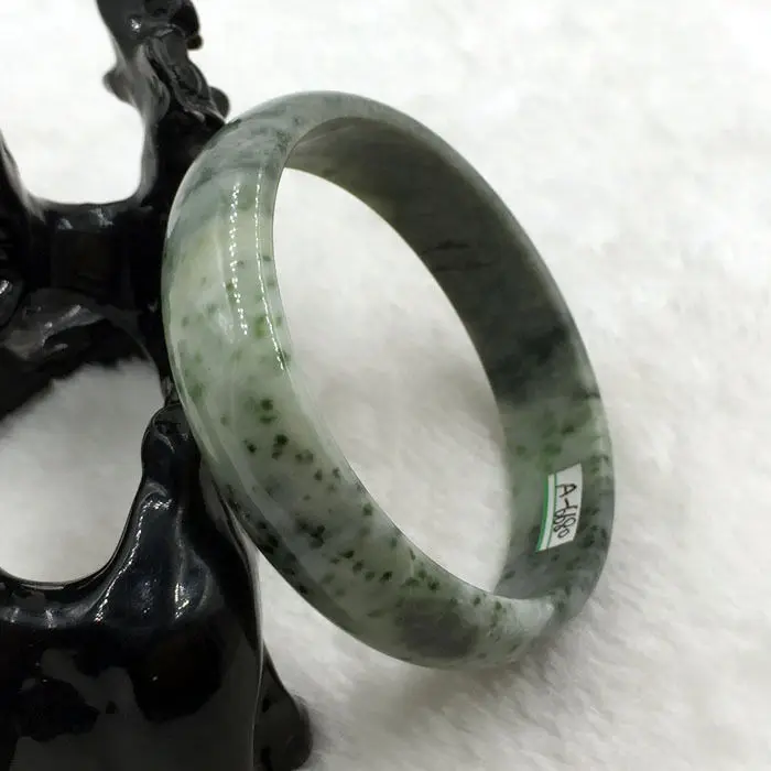 

61mm Vintage China Grade A Natural Green Dushan Jade Gems Bracelet Bangle 6680