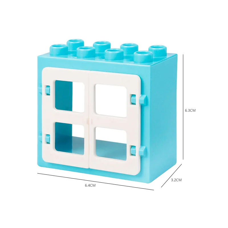Большой размер DIY городской дом дверь окно цветок строительный блок замок собрать совместимый дом Duploingly игрушки для детей подарок для детей - Цвет: 1pcs block - 5
