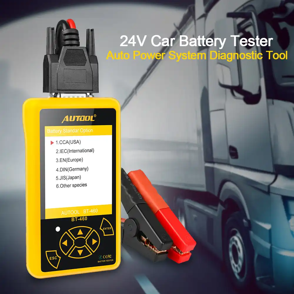 AUTOOL BT460 Car Battery Tester 12V 24V Heavy Duty Auto Battery Test