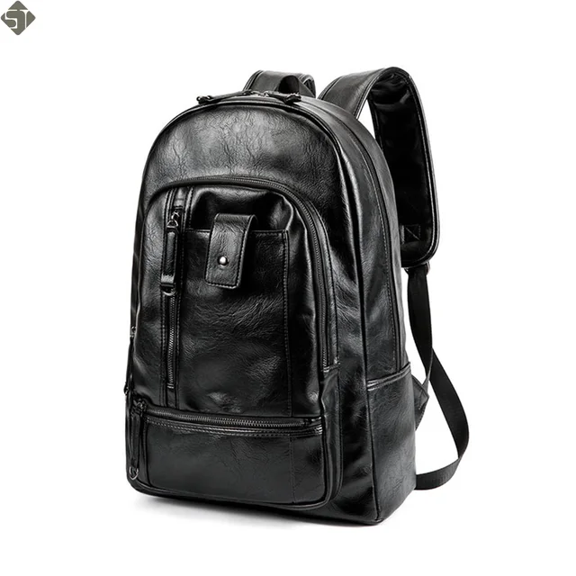 Download Brand Men Backpack Leather Male Functional bags Men ...