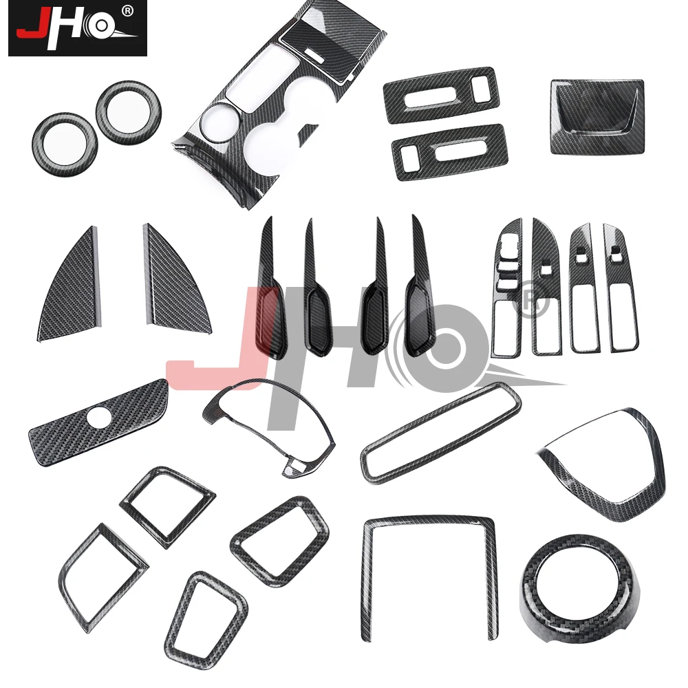 

JHO ABS Carbon Fiber Cover Trim Kit For 2016-2018 Ford Explorer 2017 Window Water Cup Holder Panel Car Accessories Garnish Decor