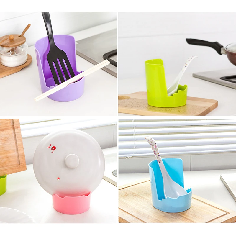 

Creative 2pcs/set PP Plastic multi-functional pot racks spatula shelving Pan Cover Stand Holder Racks Home Kitchen Tool Gadgets