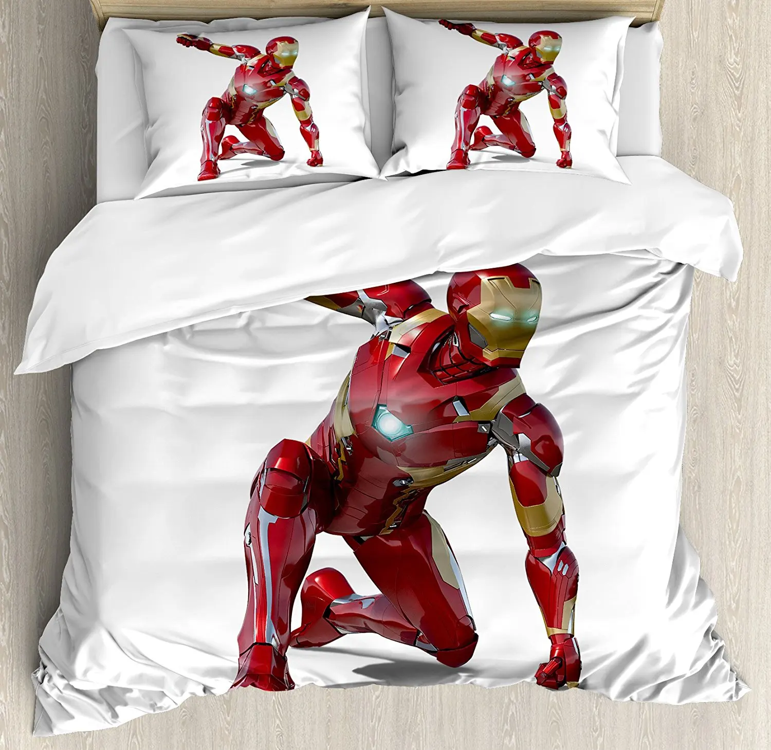 Superhero Duvet Cover Set King Size Robot Transformer Hero With