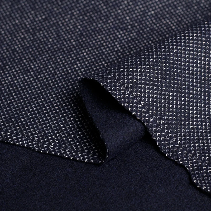 Pearlsilk Сделано в Италии утолщенная Вязаная Шерстяная темно синяя двусторонняя