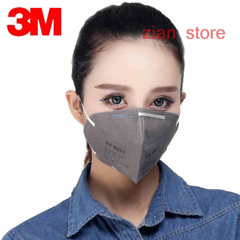 3M 9021 защитные маски от пыли оригинальные частицы респиратор противогаз KN90 pm2.5 Химический Промышленный фильтр хлопковая маска