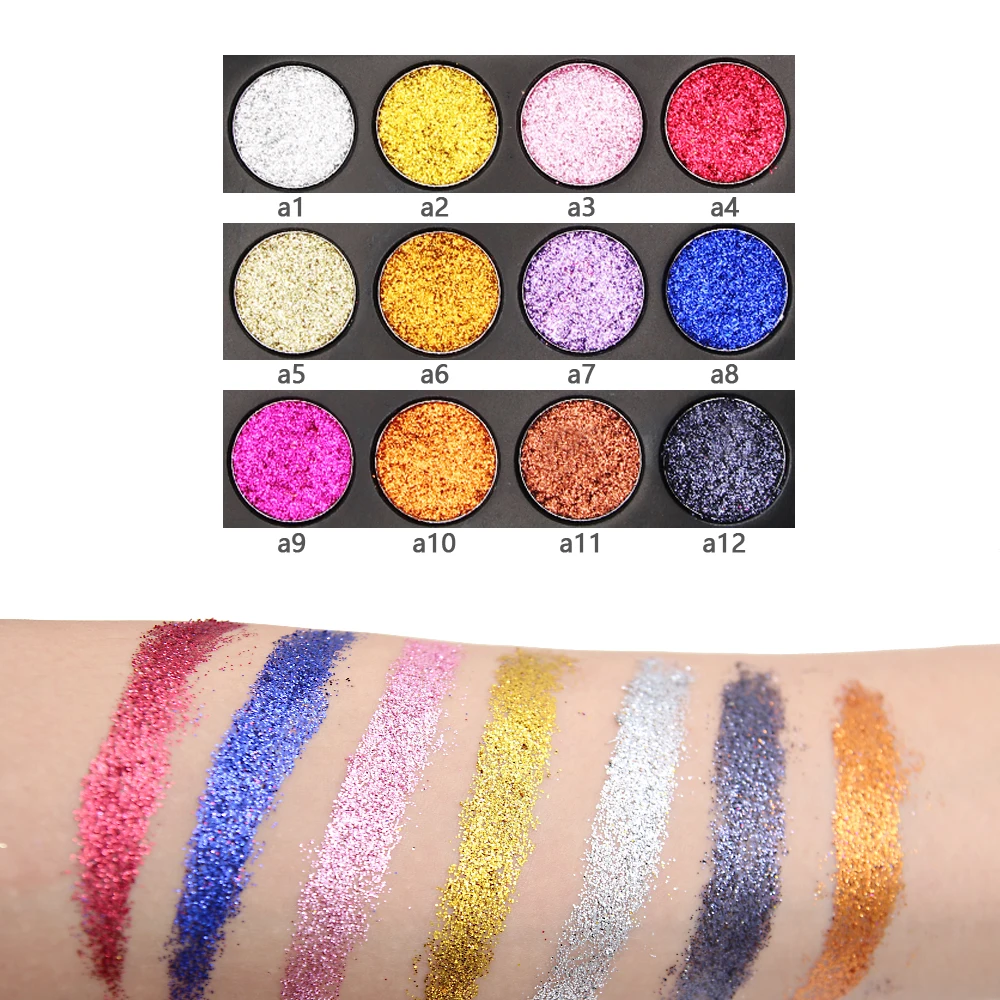 12 Colors Pressed Glitters EyeShadow Glitter Injections EyeShadows