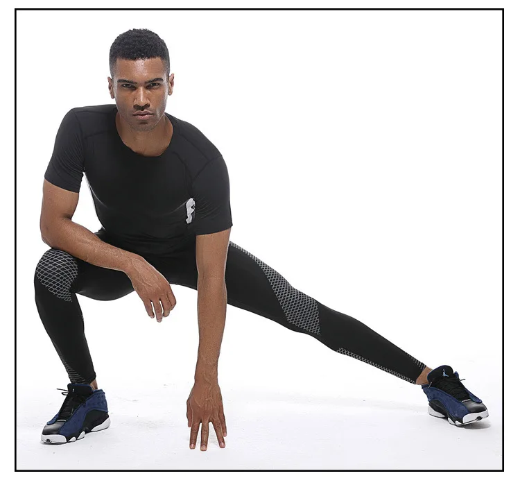 Мужские компрессионные колготки брюки черные мужские Брендовые брюки мужские s высокие эластичные тренировочные брюки мужские s штаны для бега фитнес