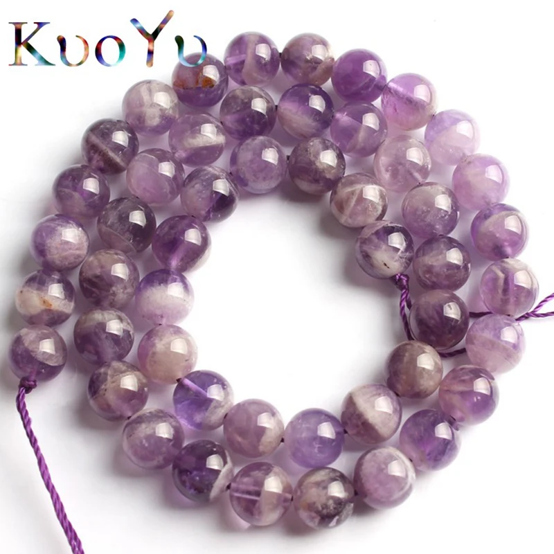 

Natural Stone Purple Crystals Amethysts Beads Round Loose Beads 15.5 strand 8 10 12MM For Jewelry Making Diy Bracelet Necklace