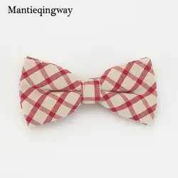 Mantieqingway Для мужчин из полиэстера, хлопка галстук-бабочка для свадьбы с бантом Для мужчин Англия плед полосатый галстук тощий Gravatas галстук