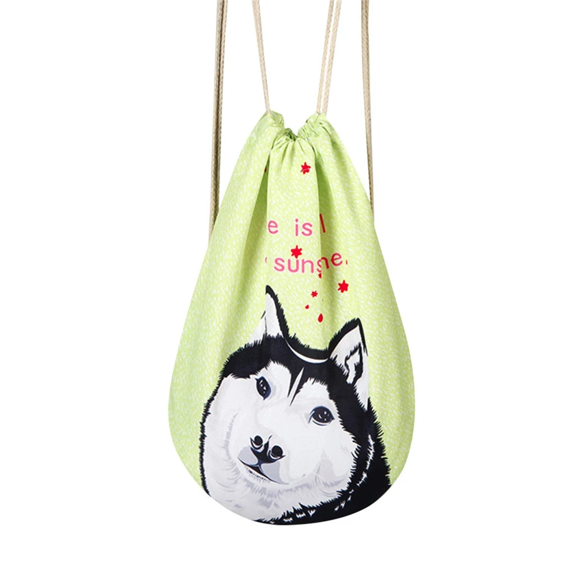

Aelicy Printing Drawstring BackPack Women Men Travel Outdoor Double Shoulder Bag Casual Satchel Rucksack Bundle Pocket