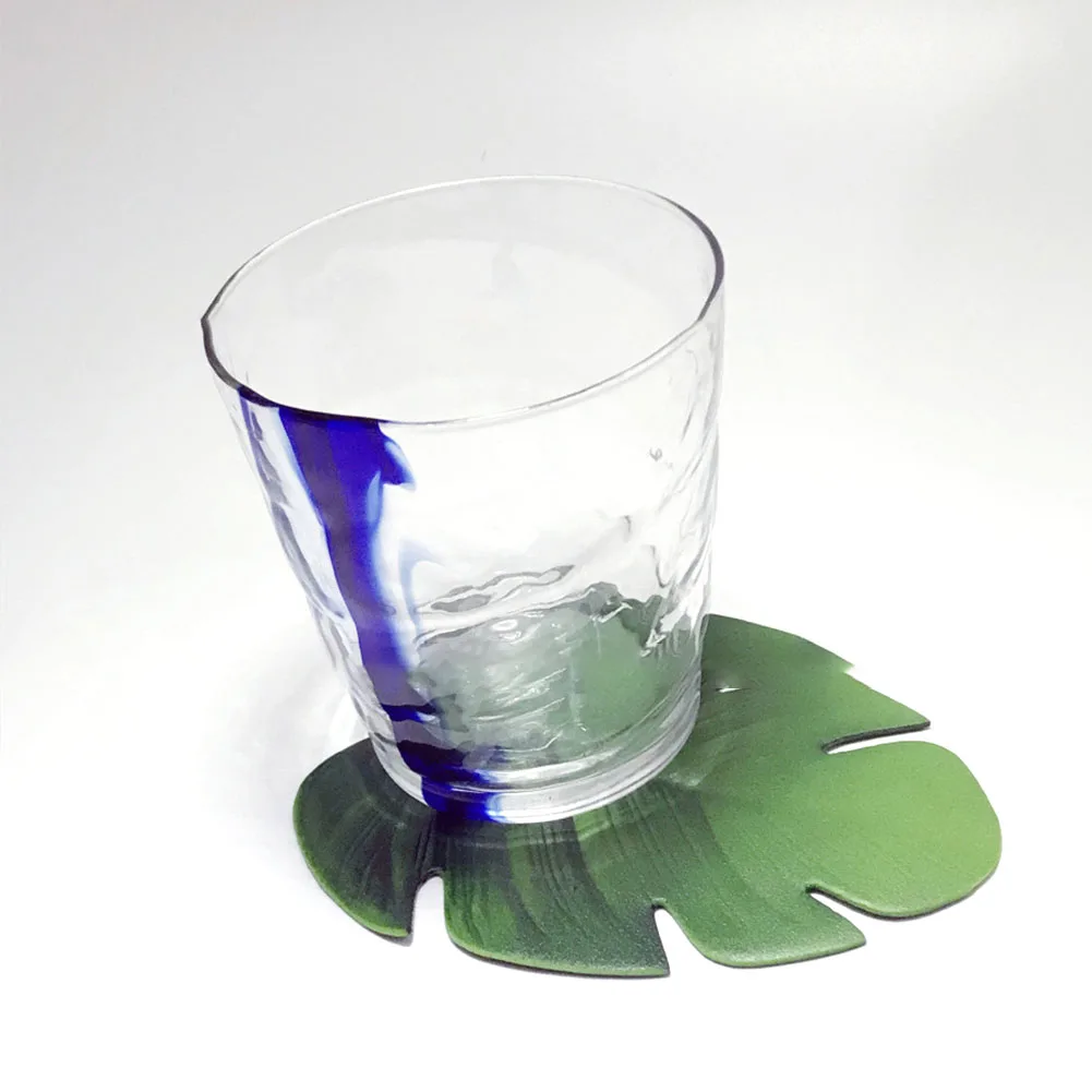 Lightweight Party Supplies Kitchen Heat Resistant Tableware Dining Placemat PVC Simulation Plant Home Leaf Shape Cup Pad | Дом и сад