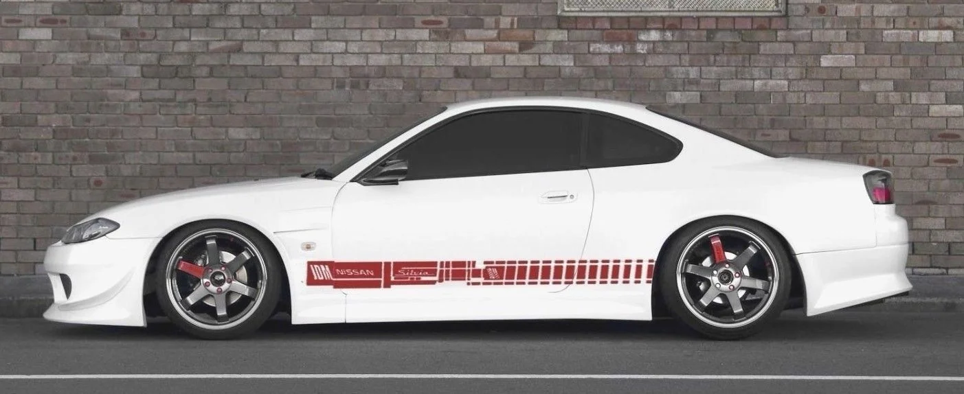 Для 1 набора/2 шт Стильные 4 наклейки боковые полосы Набор для nissan silvia 200sx 240sx s14 s14a s15