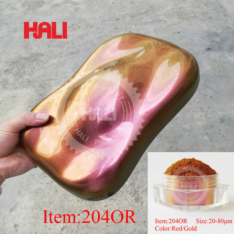 

10G Chameleon pigment,color shifting powder,color change car paint pigment,pearl pigment powder item:204OR,particle size:20-80um