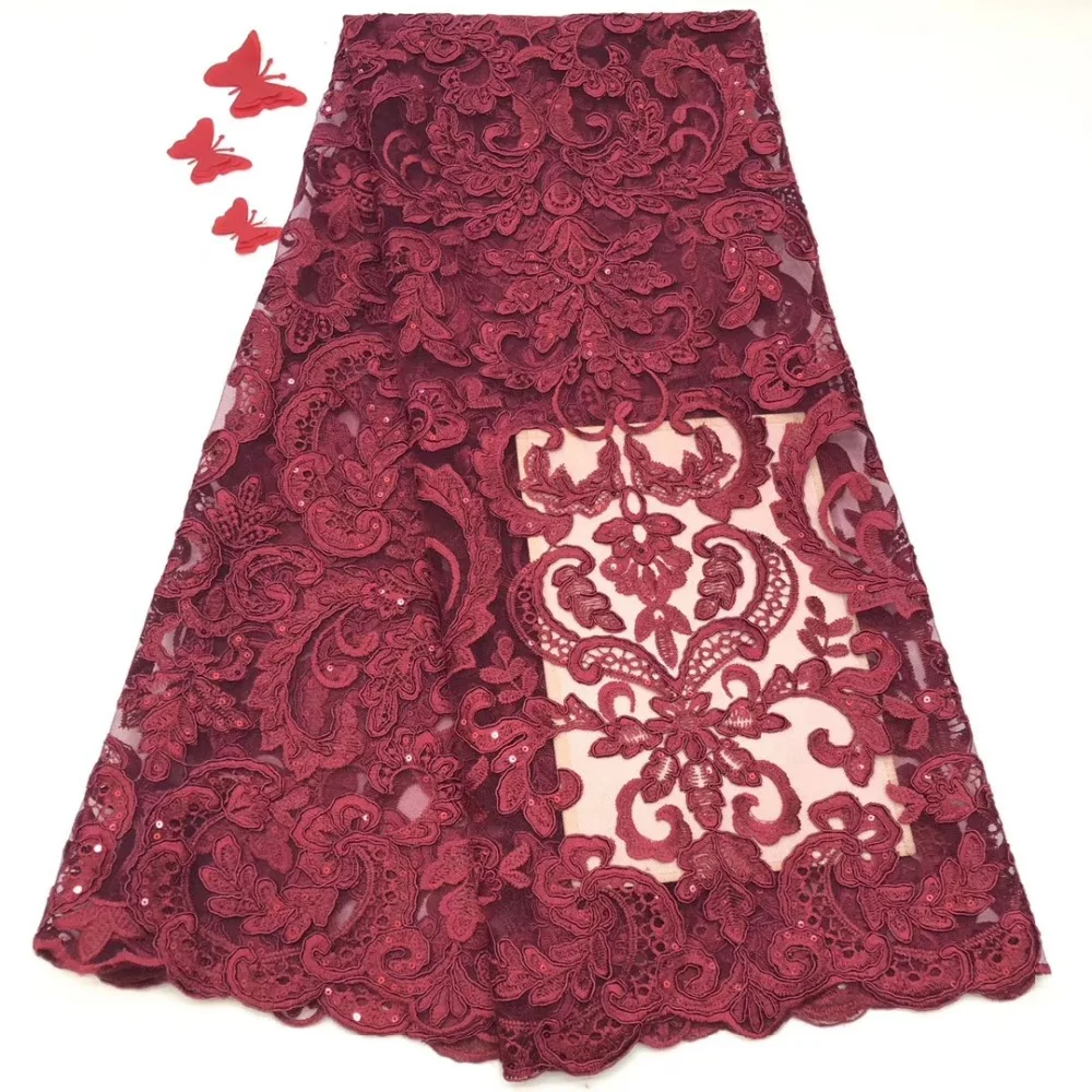 

Hot - selling high - quality fabric you use tulle lace African lace fabric embroidery with sequins party dresses