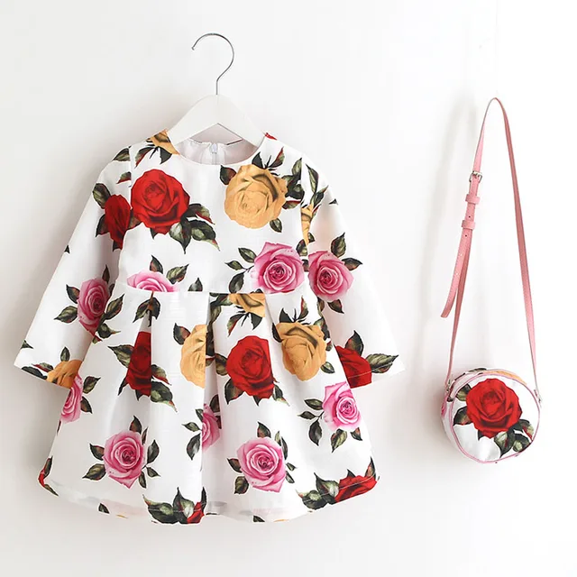 Buy 2018 hot sales Autumn New fashion Girls Clothes Printed Cotton+Bag Girls