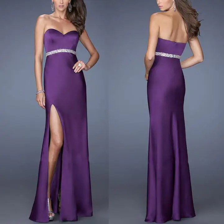 

Women Sexy Wrapped High Waist Split Formal Maxi Dresses Robe Femme 2020 Formal Party Long Dress Vestidos De Festa Evening Club