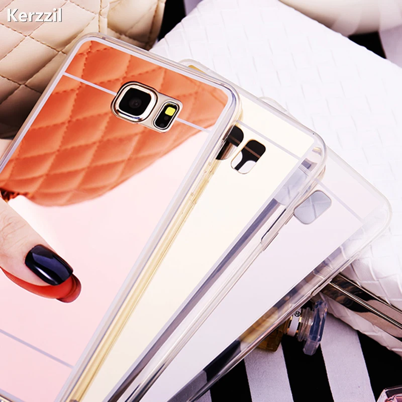 New Rose gold / Silver Gold /Black Luxury Mirror Soft Clear TPU Case For Samsung S6 edge S6edge Plus A5 A7 A8 Cover Back |
