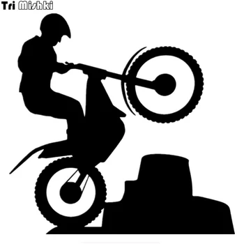 

Tri Mishki HZX435 15*15.3cm Motorcycle climbing stairs car sticker funny Vinyl Decals Motorcycle Accessories sticker