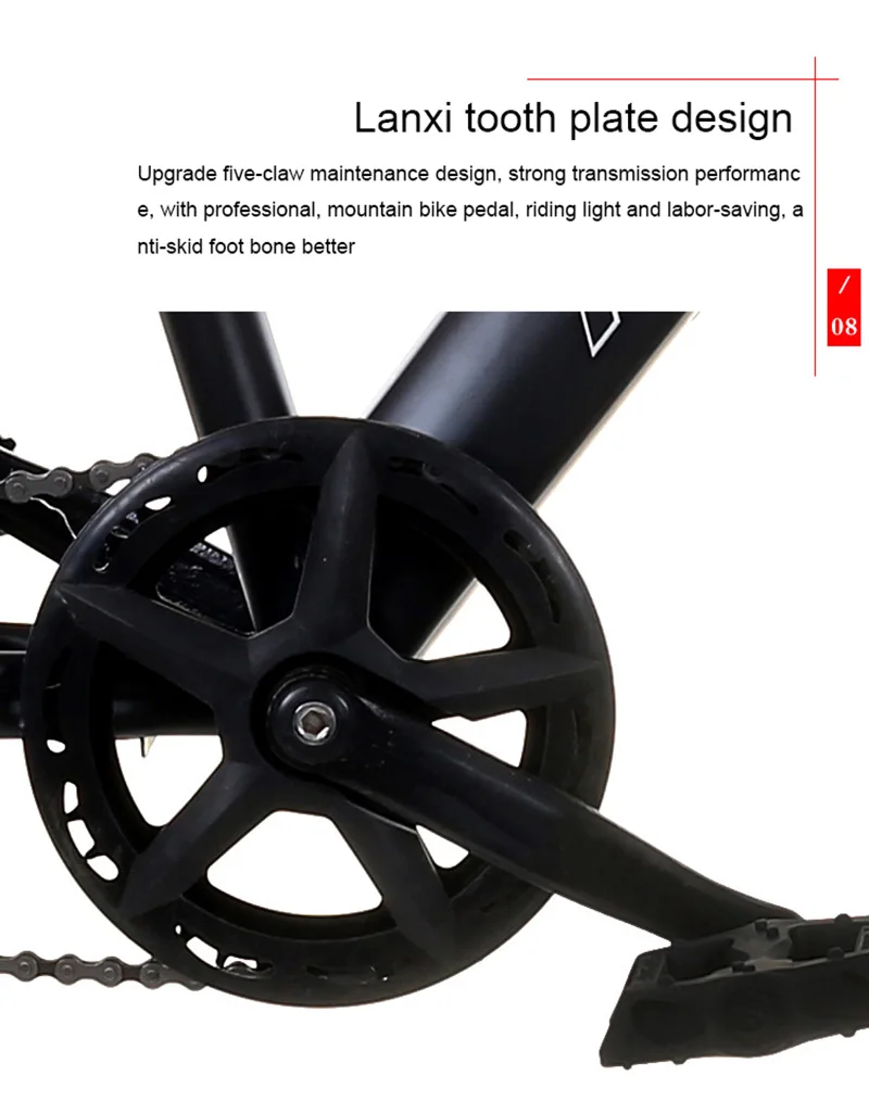 Perfect Adult Mountain Bike 24-Inch Single-Speed Two-Disc Brake Shock Absorber Student Mountain Bike 9