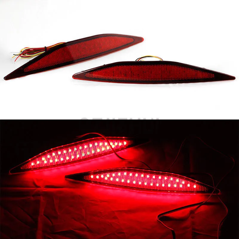 

XYIVYG LED Red Lens Rear Bumper Reflector Brake Parking Lights DRL Brake Lamp Turn Signal Light For VW Golf 7 2013-2015 2014
