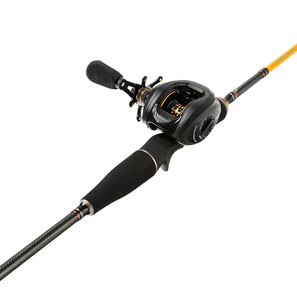 2.1m Fishing rod Combo with baitcasting Reel Test 7-21g Carbon Casting rod + Carbon reel 6.3:1 165g high Quality