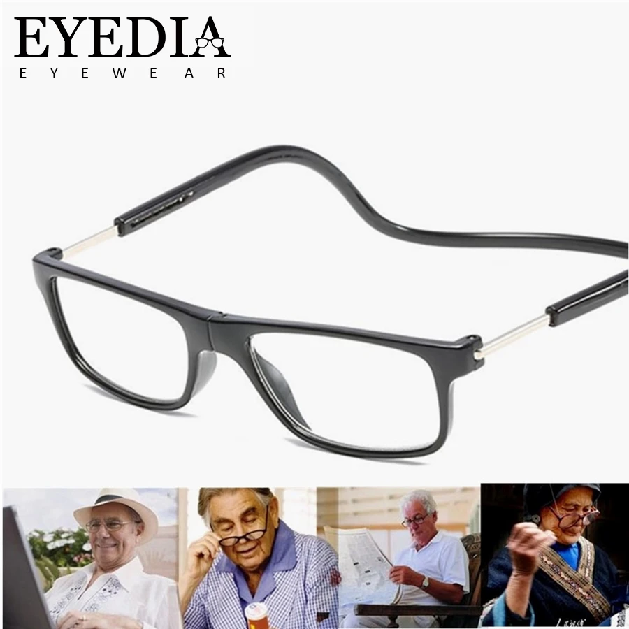 

New Fashion Cheap High Quality Unisex Women Mens Magnetic Reading Glasses With Hang Neck Adjustable Eyewear For The Aged L057CJ