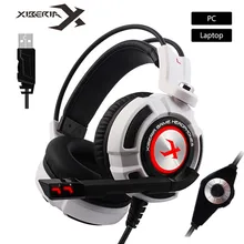 XIBERIA K3/K5/K9/K10 USB Игровые наушники Virtual 7,1 объемный звук стерео бас гарнитура с микрофоном светодиодный для компьютера геймера