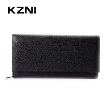 

KZNI Long Large Genuine Leather Phone Wallet Female Coin Purse Womens Wallets and Purses Women Card Holder Portomonee 9023