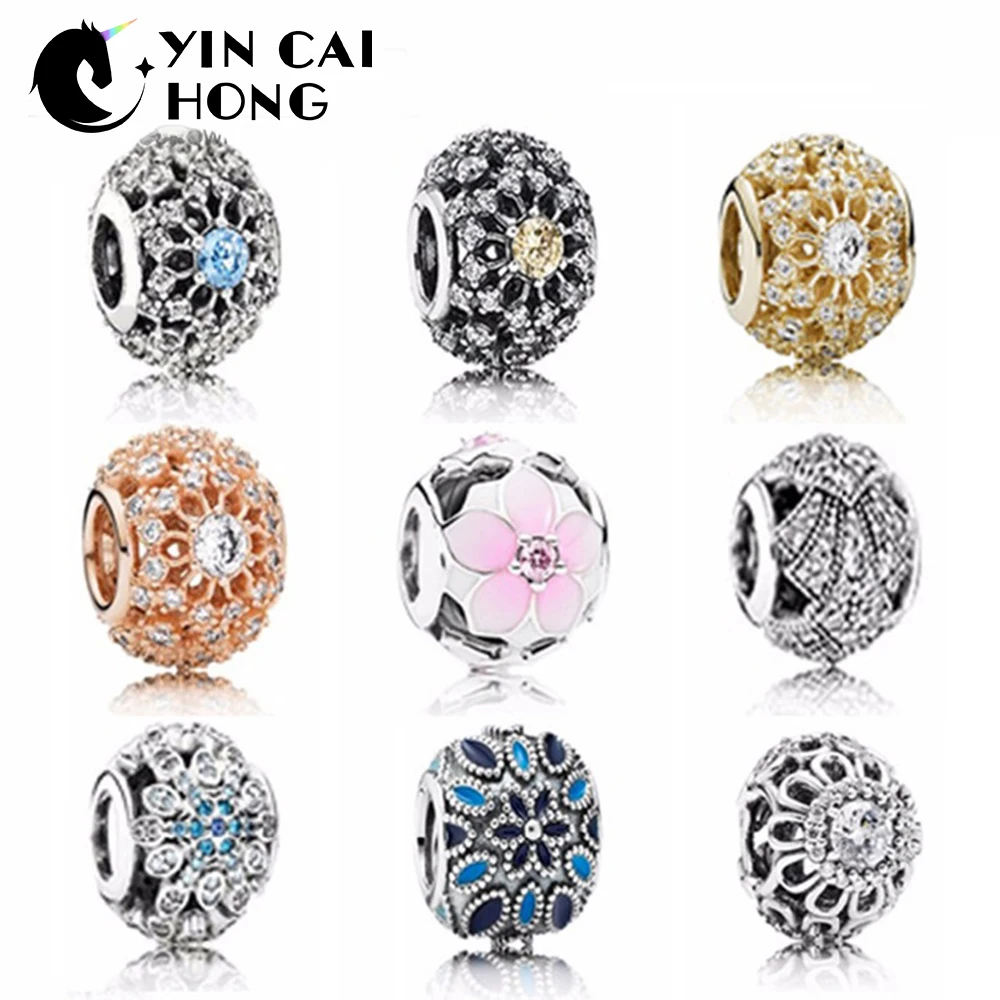 

YCH 100% 925 sterling silver hollow beads charm beads DIY bracele & bangle Collocatio Hollow beads jewelry making Give a gift