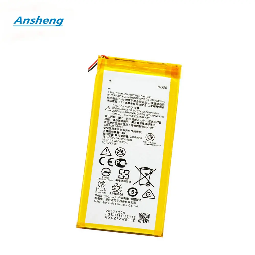 

High Quality 3000mAh HG30 battery for Motorola Moto G5S Plus Dual XT1791 XT1792 XT1793 XT1794 XT1795 XT1805 Mobile Phone