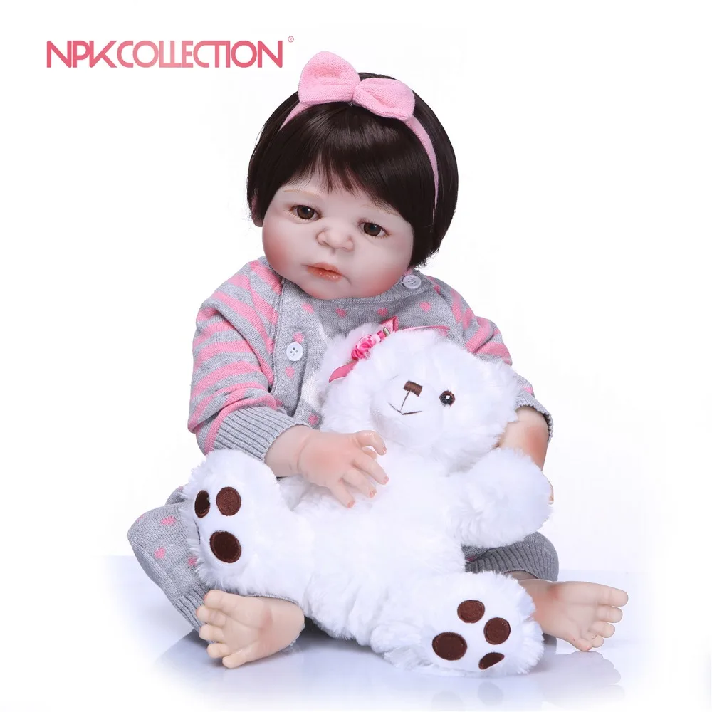 NPKCOLLECTION реалистичные полный тело силикона девочка возрождается младенцев кукла принцесса Brinquedos девочек Bebe Кукла реборн Menina de силиконовые