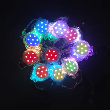 

DC24V 16703 /1908 IC 7leds 50mm Diameter led Digital pixel screen modules SMD 5050 RGB Waterproof addressable led Point Light