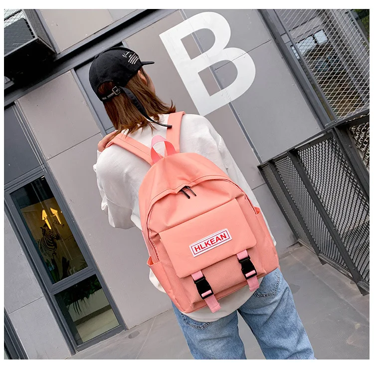 

2019 Solid Color Canvas A Bag Will Capacity Student Both Shoulders Package Men And Women Fund Bag school anti theft backpack