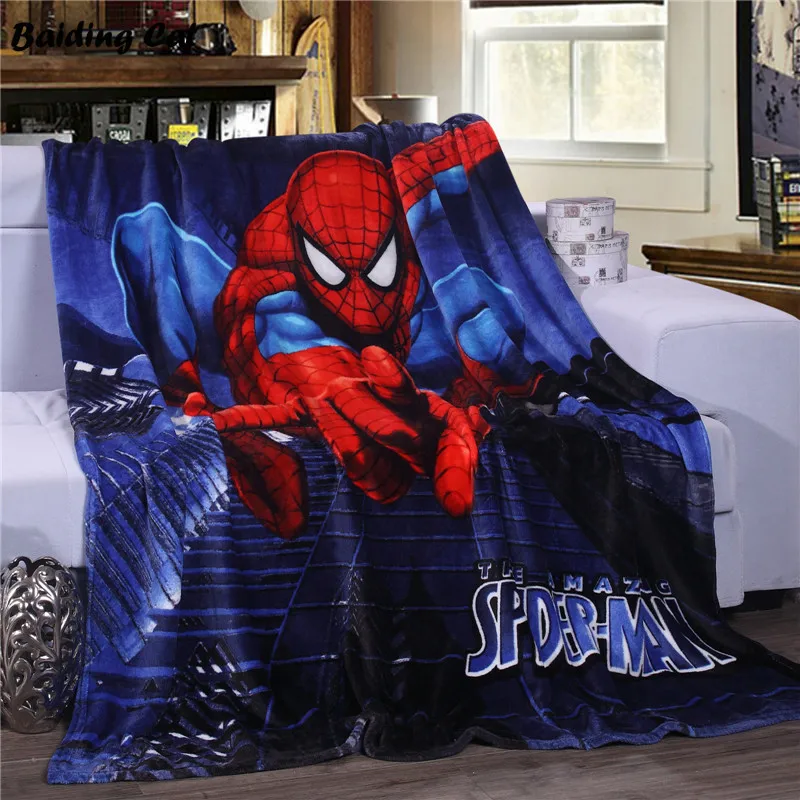 New Design 150x200cm Spiderman Flannel Blankets for Children Baby Boys