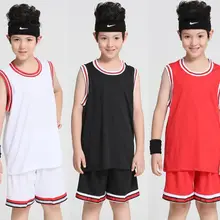 Детские дешевые баскетбольные футболки Молодежная форма для баскетбола наборы рубашка без рукавов шорты дышащие для мальчиков на заказ баскетбольная майка