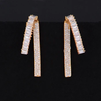 

GODKI 33mm Brilliant V Shape Geometry Cubic Zirconia American Wedding Party Earring Fashion Jewelry for Women