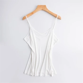 

Woman Breathable Silk Tops Women Camis Gilet Female Oversized Stretch 100% Silk Tanks Female Summer Lace Splice Thin Silk Tees