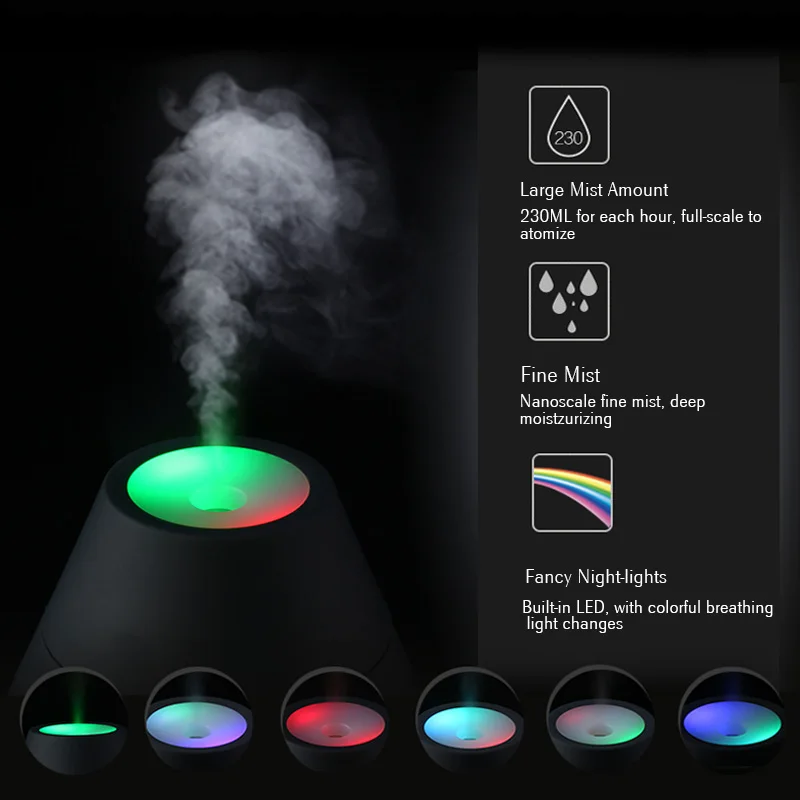 Creative Volcano Style USB Ultrasonic Humidifier With Creative Volcano Style USB Ultrasonic Humidifier With