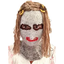 Очень смешная косичка маска ручной работы вязаная косичка парик шапочка шляпа вечерние подарок на Хэллоуин