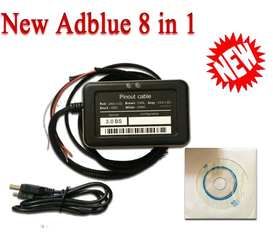 Профессиональный Adblue 8in1 инструмент для удаления Adblue эмуляции 8 в 1 V3.0 OBD2 Сканер модуль для грузовиков Поддержка евро 6