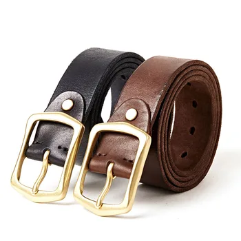

High quality leather belt men genuine leather belts for men buckle brand design cow skin jean strap free shipping