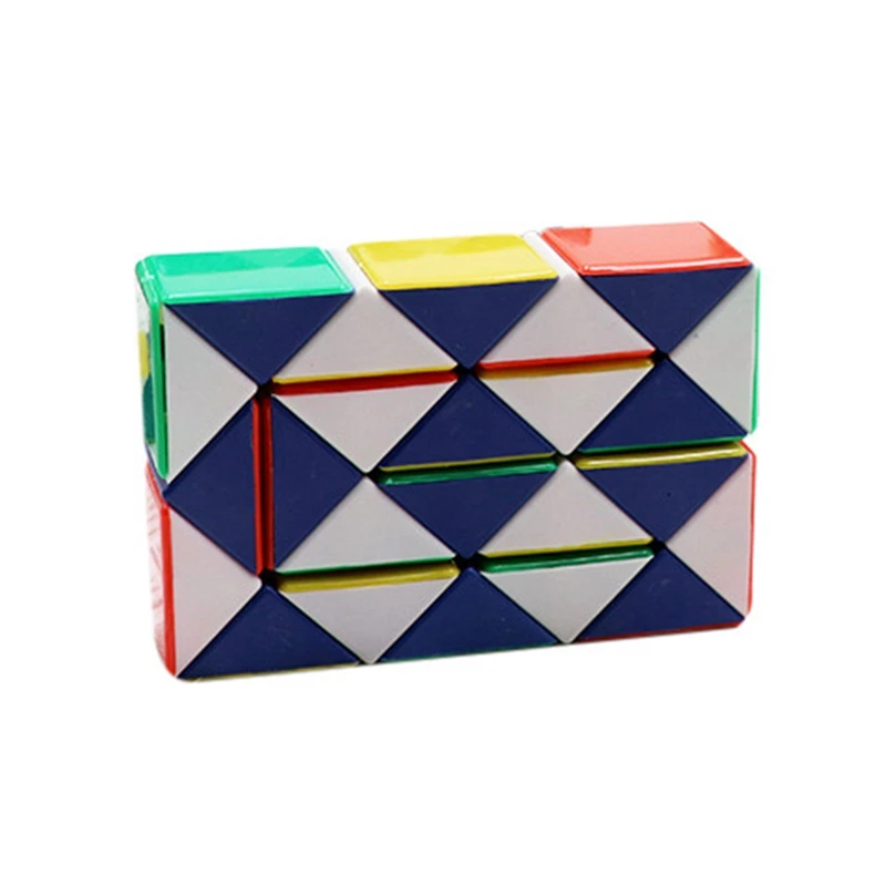 Горячая Распродажа, красочный 3D Магический кубик-линейка, 24 сегмента, кубик-головоломка cubo magico Snake Twist, детские развивающие игрушки для детей 1 - Цвет: Кофе