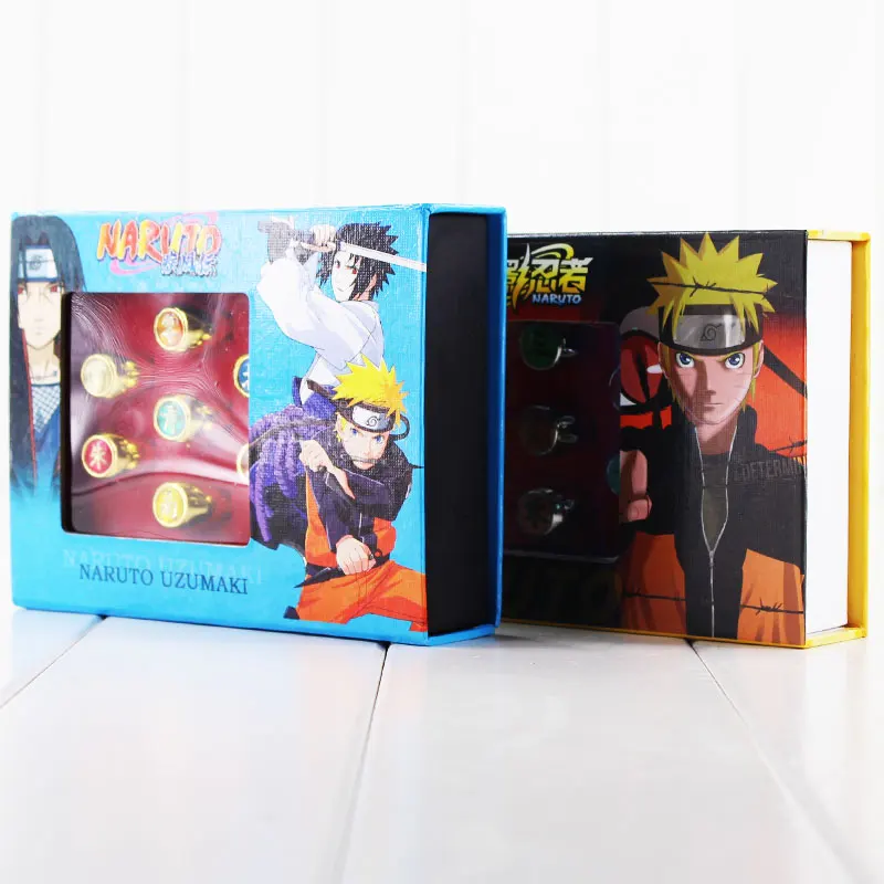 

10pcs/lot Anime Naruto Shippuden Akatsuki Member Cosplay Finger Rings Sasori Itachi Hidan Deidara Costume Accessory Figure Toys