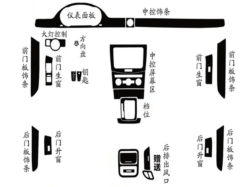 Для Volkswagen VW CC/Passat B7 передняя отделка панели управления дверные ручки наклейки из углеродного волокна наклейка для автомобиля аксессуары