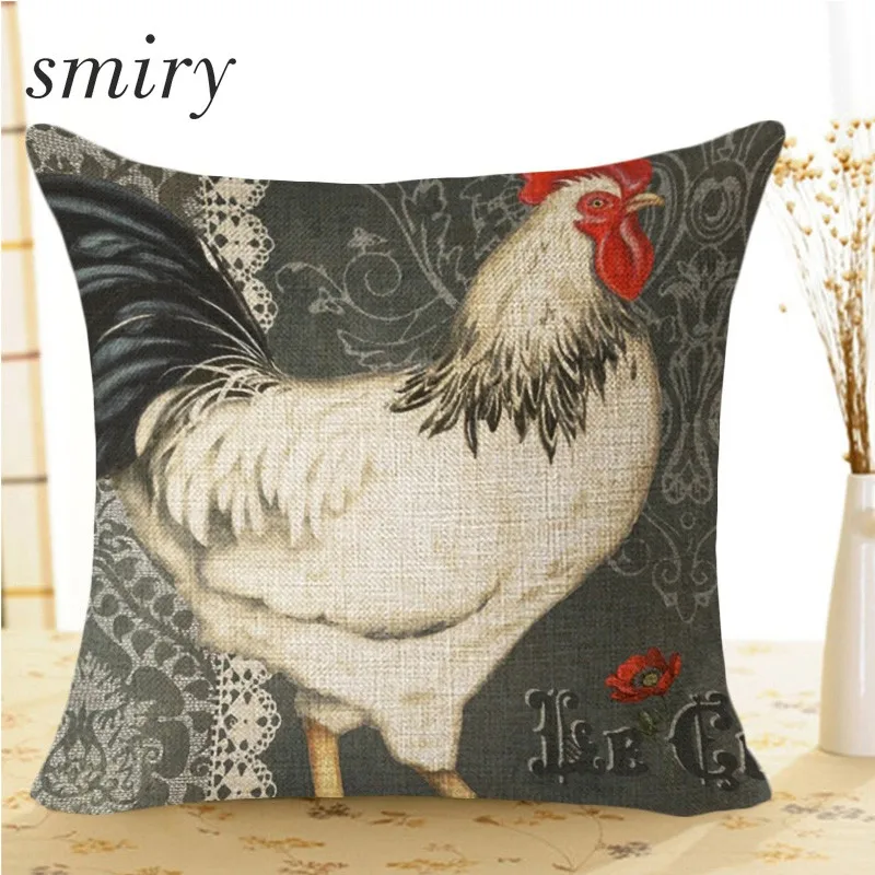 Beautiful white chicken Poultry Cushion Cover Paisley Home Decor Pillow