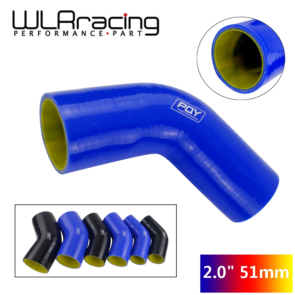 

Blue / Black & Yellow 2.0" 51mm 45 Degree Elbow Silicone Hose Pipe Intercooler Turbo Intake Pipe Coupler Hose WLR-SH4520-QY