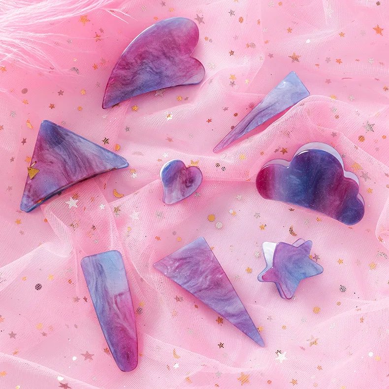 

Multicolor Cute Star Cloud Fashion Triangle Hairpin Simple Duckbill Practical Side Clip Free Shipping Wedding Hair Accessories