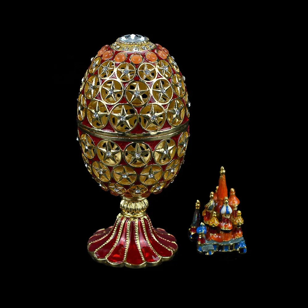 QIFU металлическое ремесло красивое ажурное яйцо Faberge для домашнего