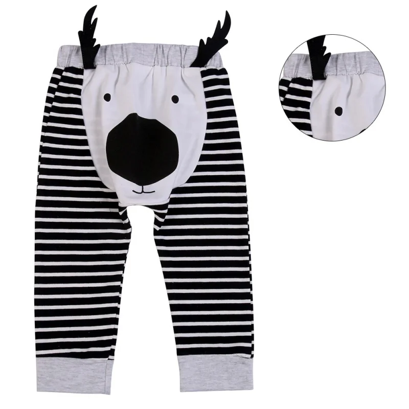 Весенне-осенние штаны для маленьких мальчиков и девочек детские шаровары с рисунком животных эластичные штаны с карманами