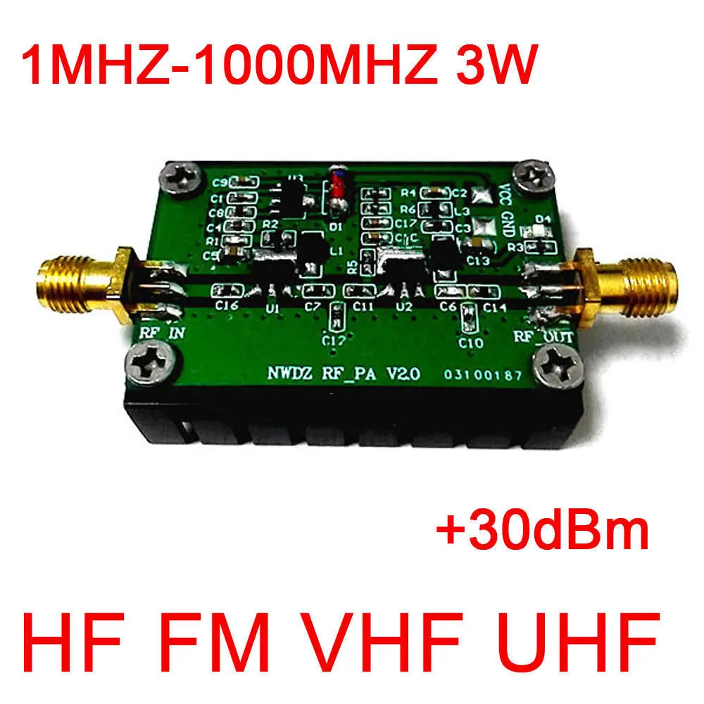 1 м-1000 МГц 3 Вт 35DB HF VHF UHF FM передатчик широкополосный Радиочастотный усилитель